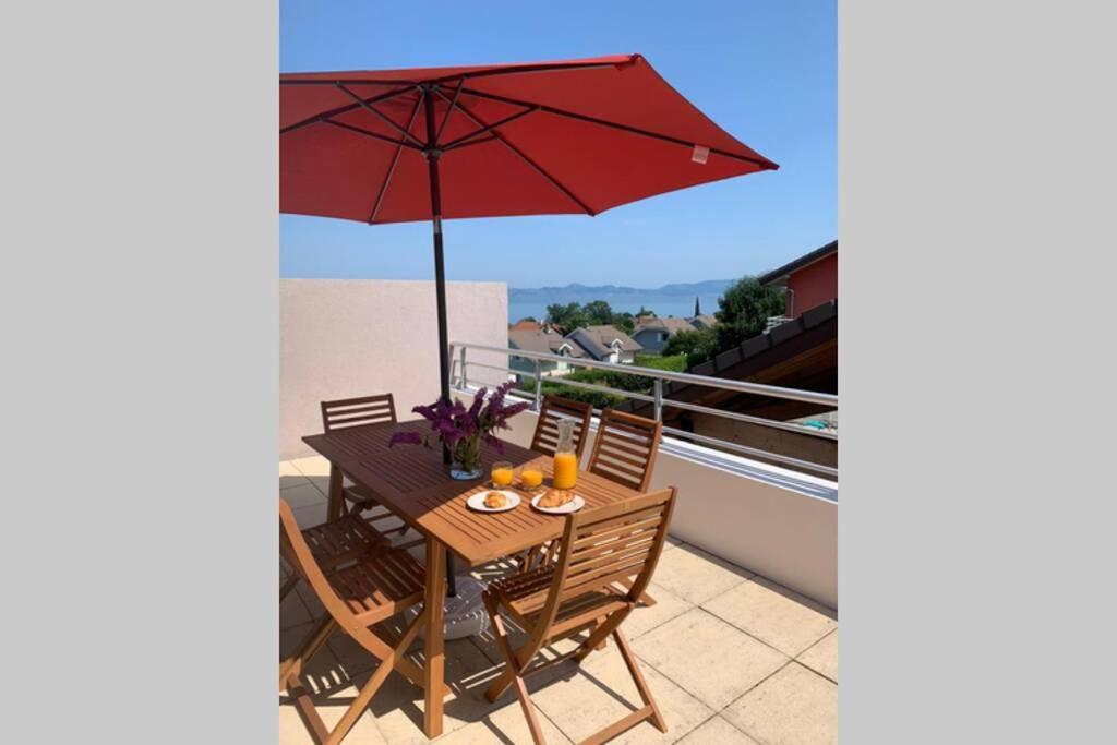 Superbe Appartement Au Calme Avec Vue Sur Le Lac. Evian-les-Bains Bagian luar foto